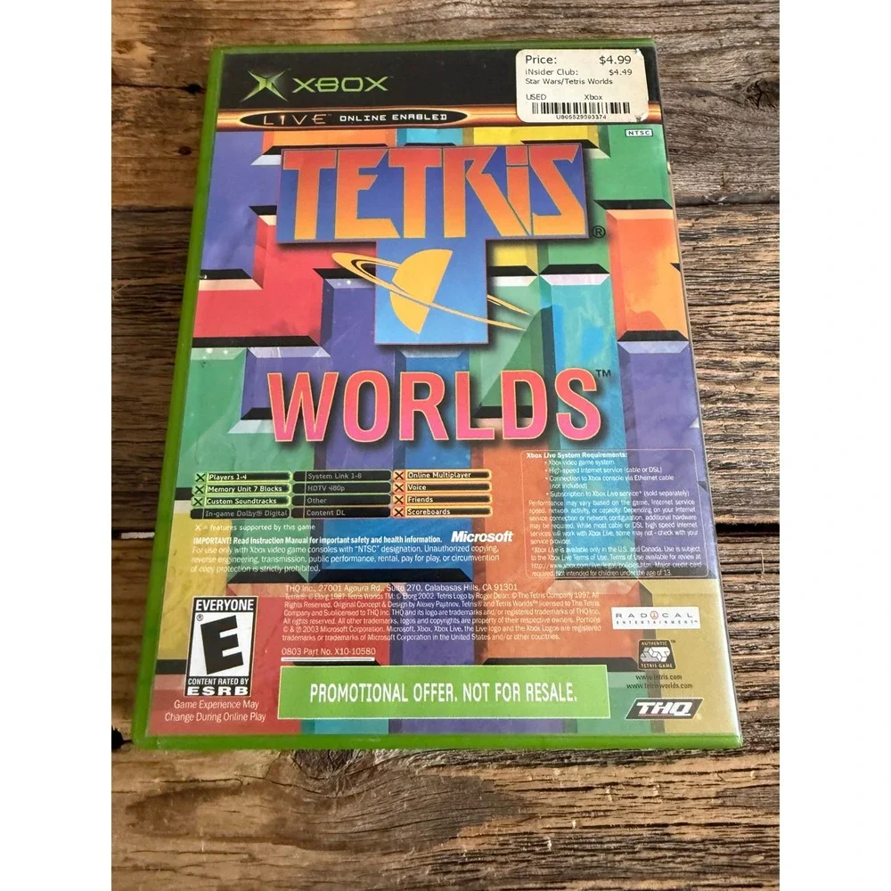 Y2K 2002 Xbox Star Wars The Clone Wars Tetris Worlds Combo Disc Promo Bundle